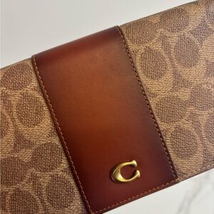Coach Brown and Tan Signature Wallet